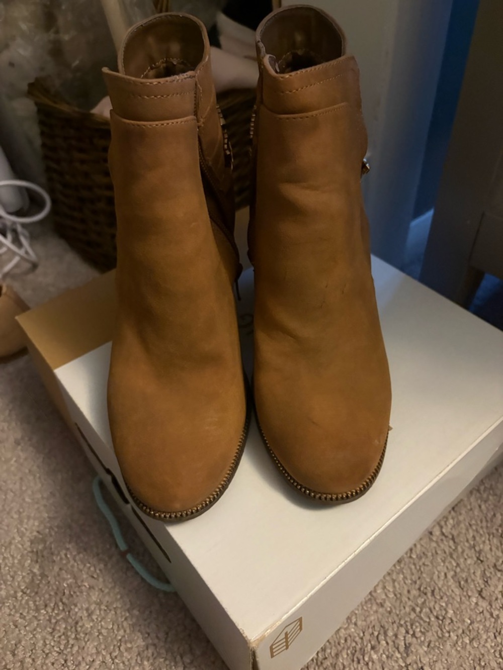 Women’s Tan Suede Ankle Booties - Stylish Everyday Comfort